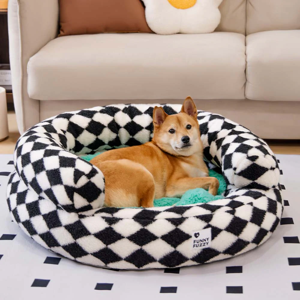 Panier pour chien lavable classique Argyle Bolster Donut - Cozy Haven - Image 12