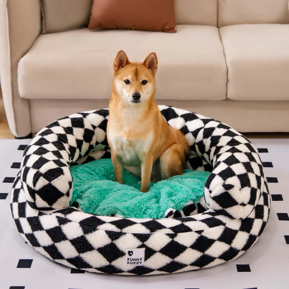 Panier pour chien lavable classique Argyle Bolster Donut - Cozy Haven - Image 13