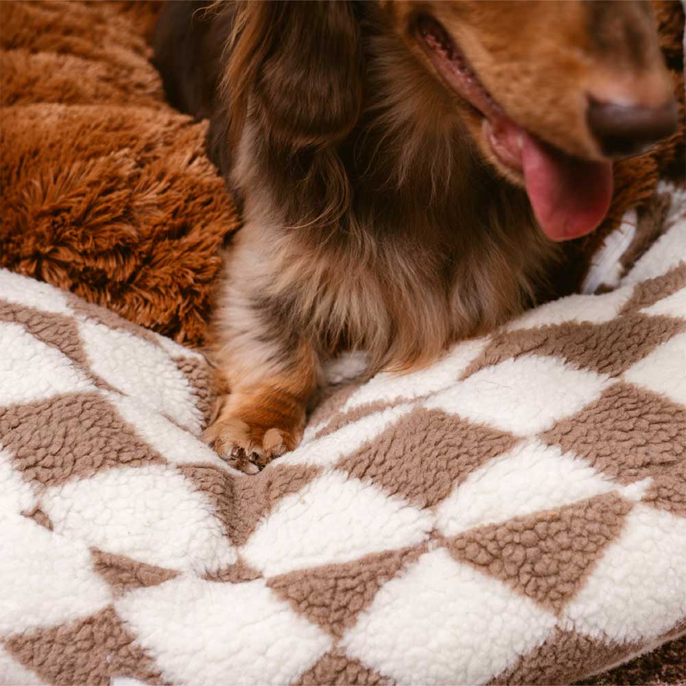 Panier pour chien lavable classique Argyle Bolster Donut - Cozy Haven - Image 14
