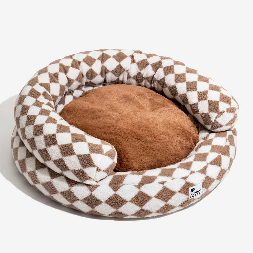 Panier pour chien lavable classique Argyle Bolster Donut - Cozy Haven - Image 17