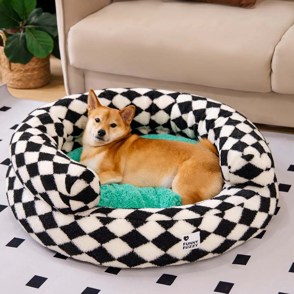 Panier pour chien lavable classique Argyle Bolster Donut - Cozy Haven - Image 2