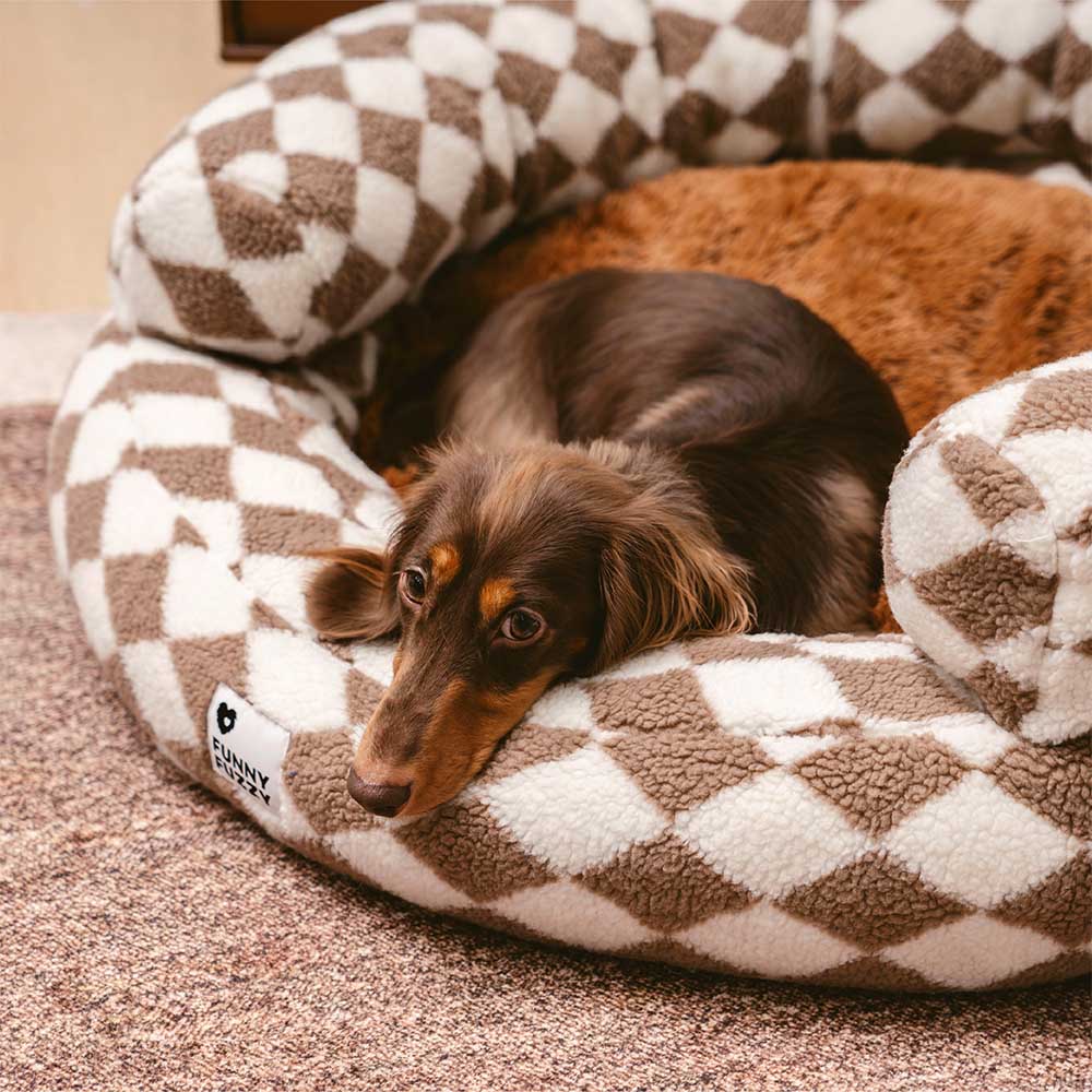 Panier pour chien lavable classique Argyle Bolster Donut - Cozy Haven - Image 3