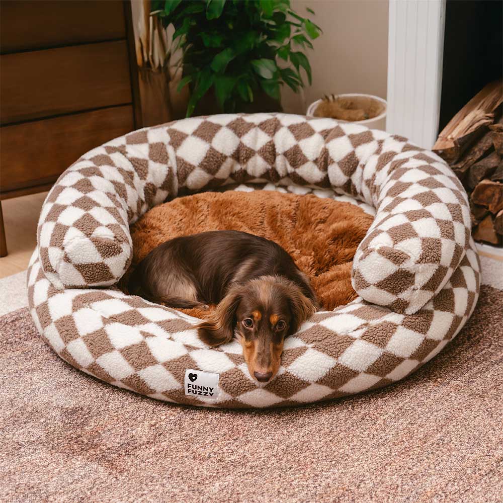 Panier pour chien lavable classique Argyle Bolster Donut - Cozy Haven - Image 4