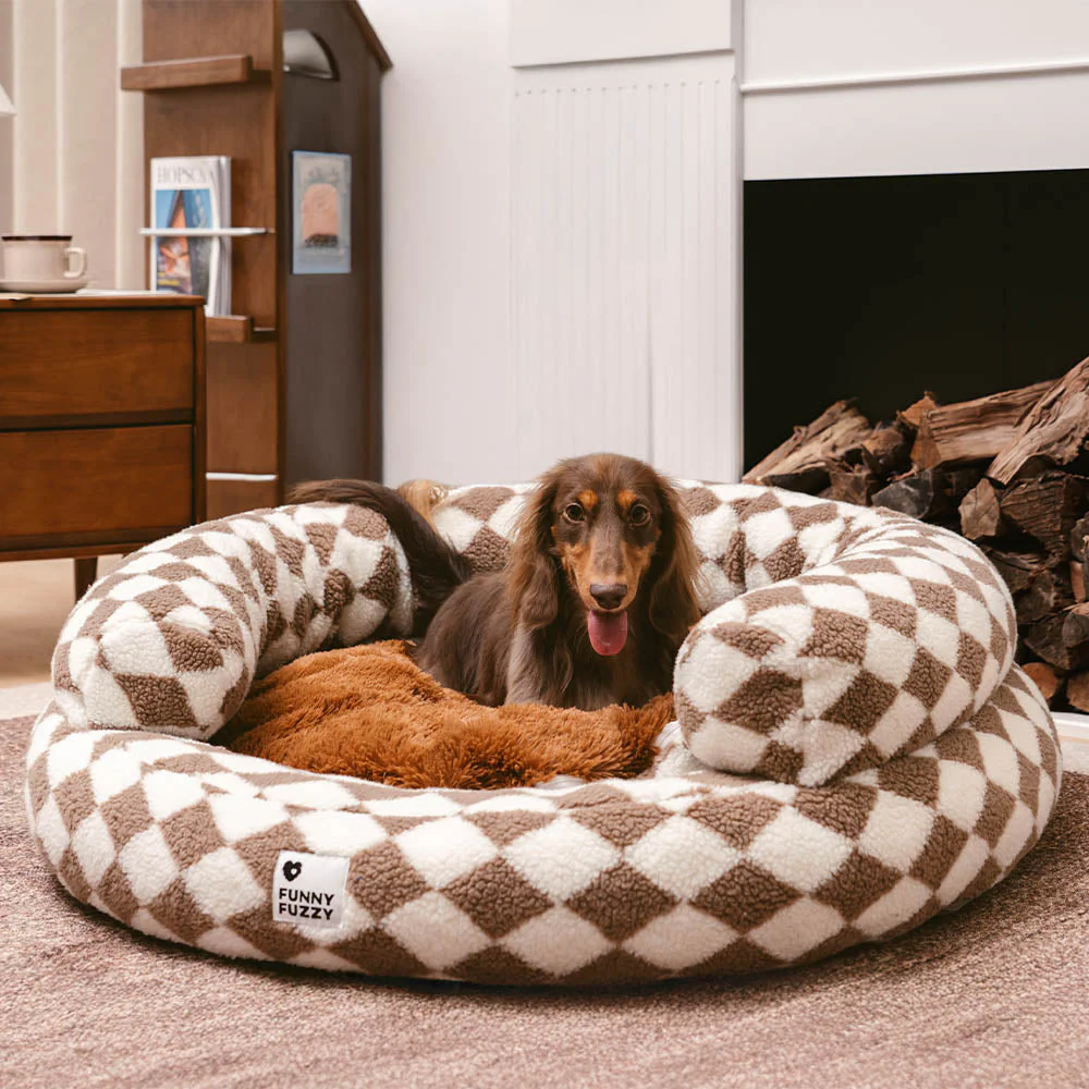 Panier pour chien lavable classique Argyle Bolster Donut - Cozy Haven - Image 9