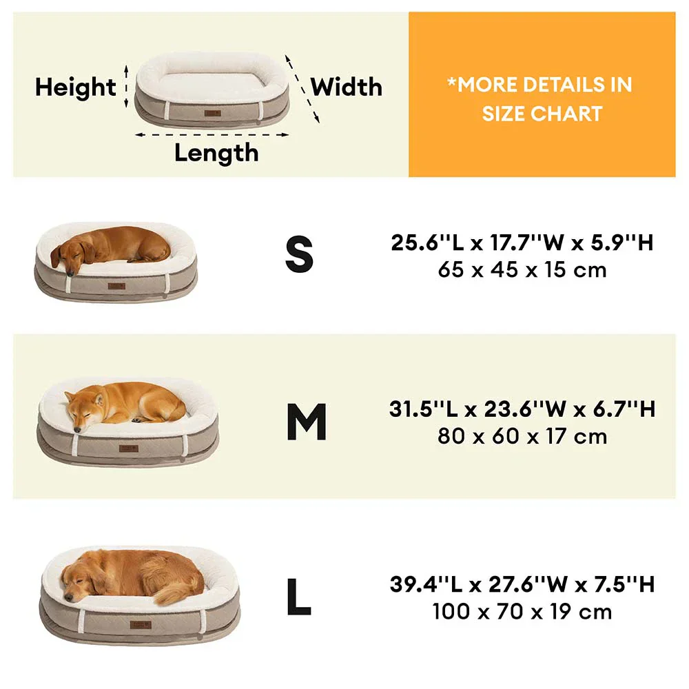 Lit pour chien orthopédique en forme de donut rembourré en similicuir deluxe amovible - WarmNest - Image 8