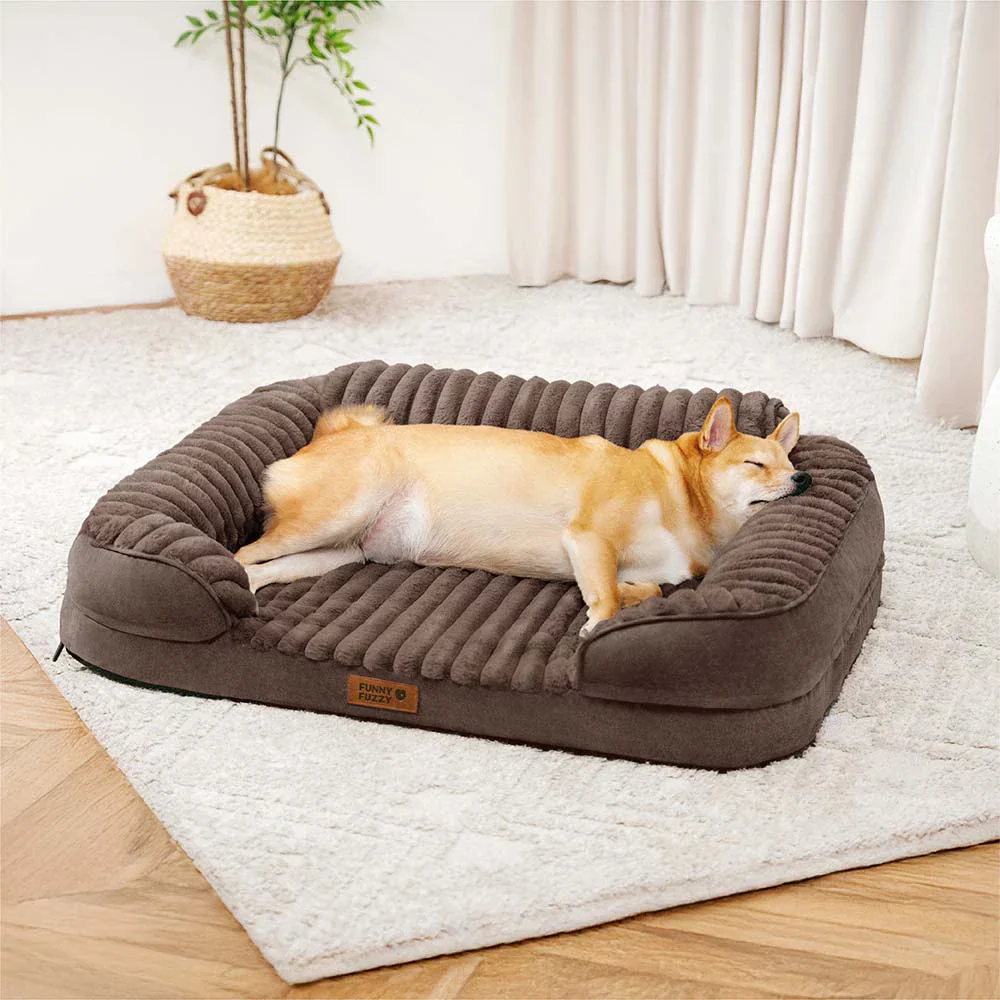 Lit orthopédique pour chien en peluche moelleux lavable - ComfyPaws
