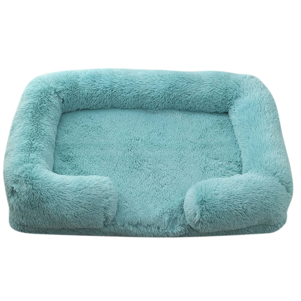 Lit pour Chien - Profond Sommeil avec Support Carré en Peluche Longue - Image 12
