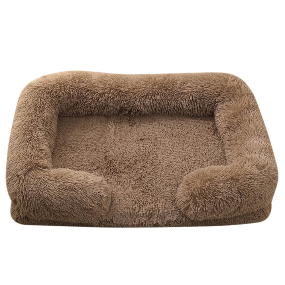 Lit pour Chien - Profond Sommeil avec Support Carré en Peluche Longue - Image 13