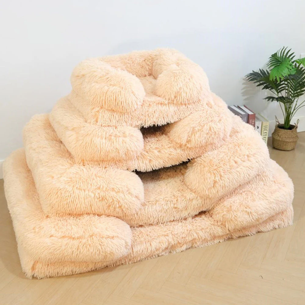 Lit pour Chien - Profond Sommeil avec Support Carré en Peluche Longue - Image 7