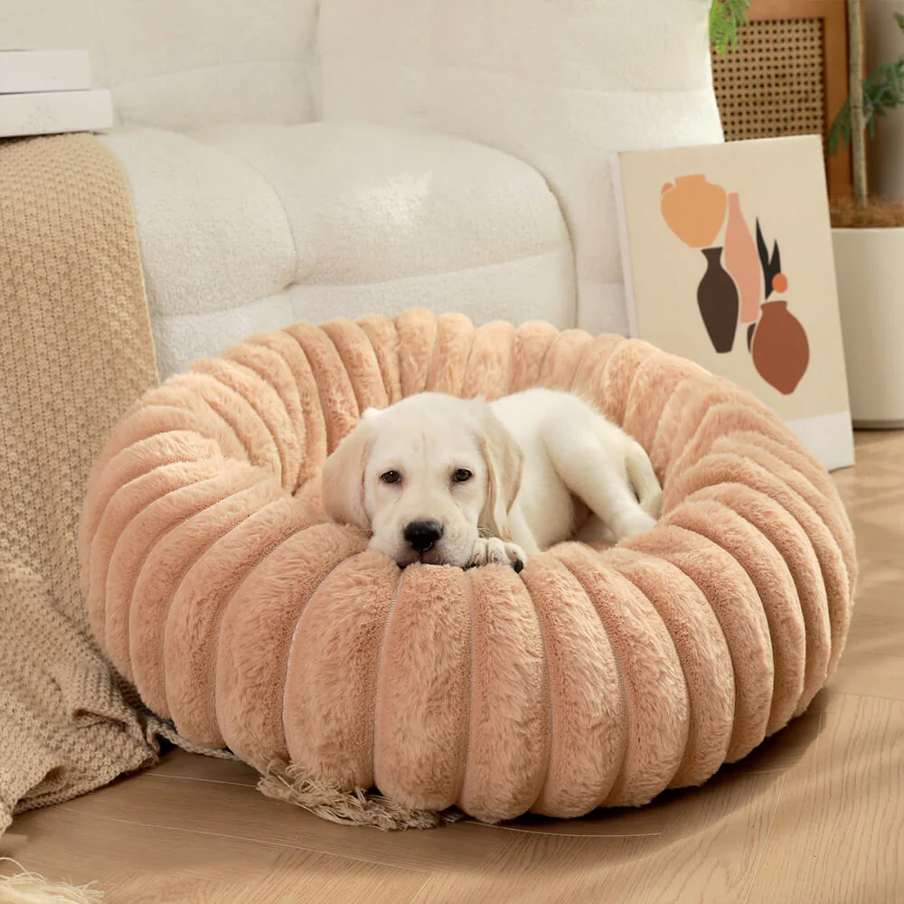 Lit rond en peluche ultra doux pour chien et chat - Image 4