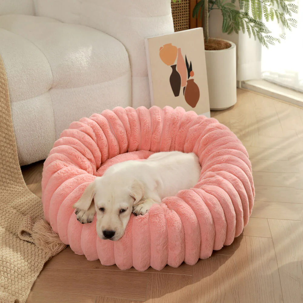 Lit rond en peluche ultra doux pour chien et chat - Image 5
