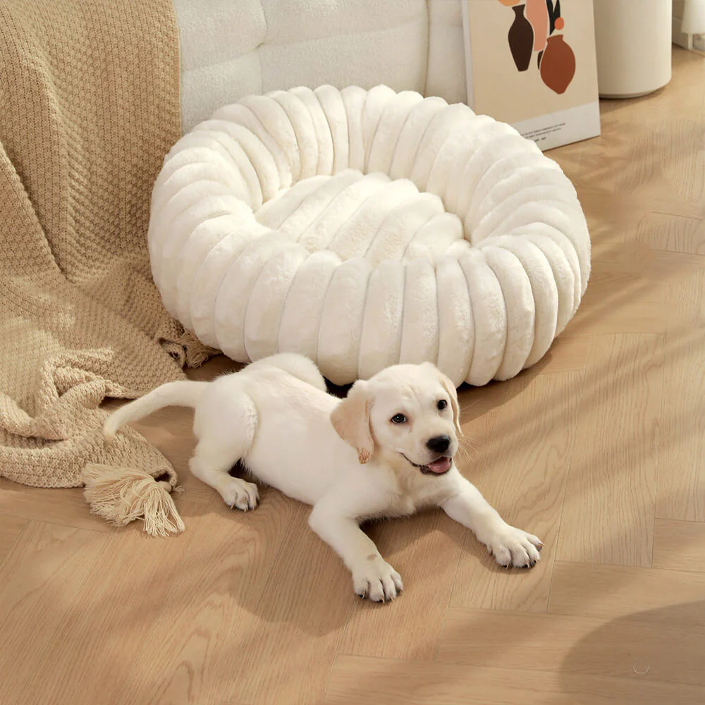 Lit rond en peluche ultra doux pour chien et chat - Image 6