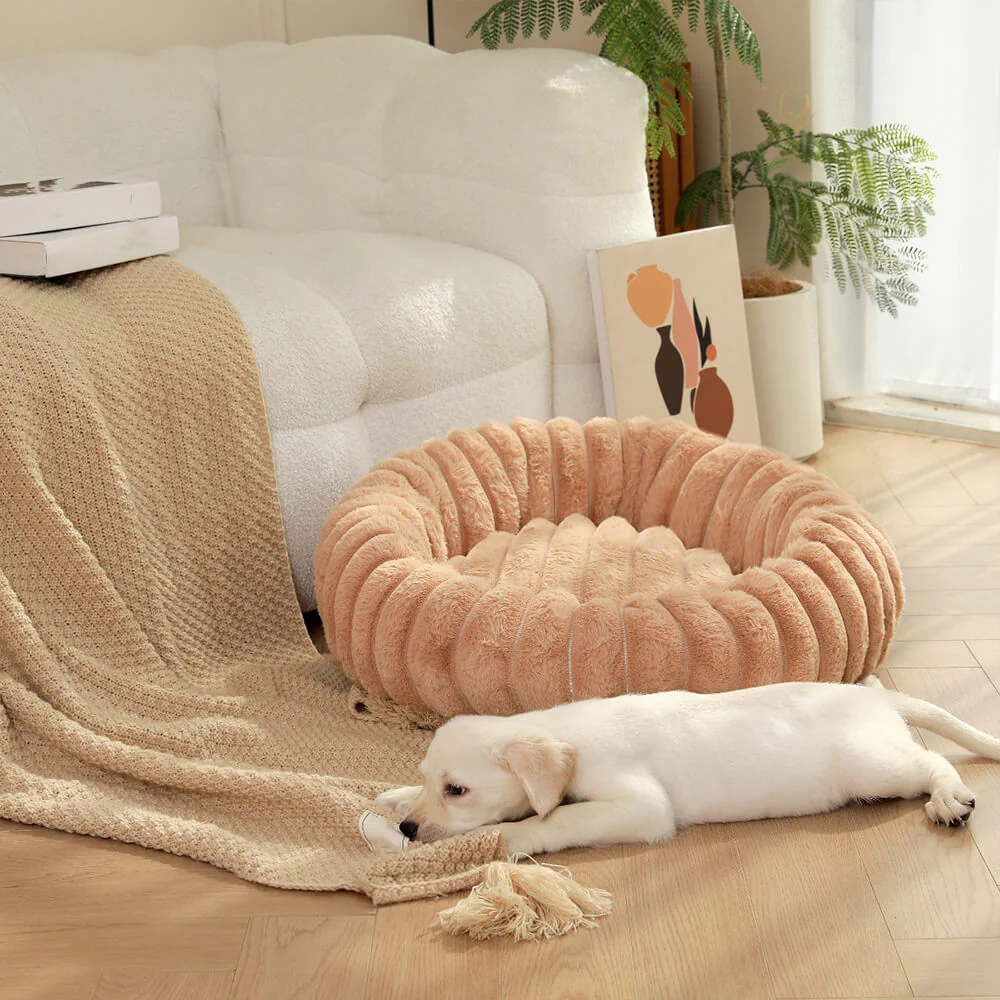 Lit rond en peluche ultra doux pour chien et chat - Image 7