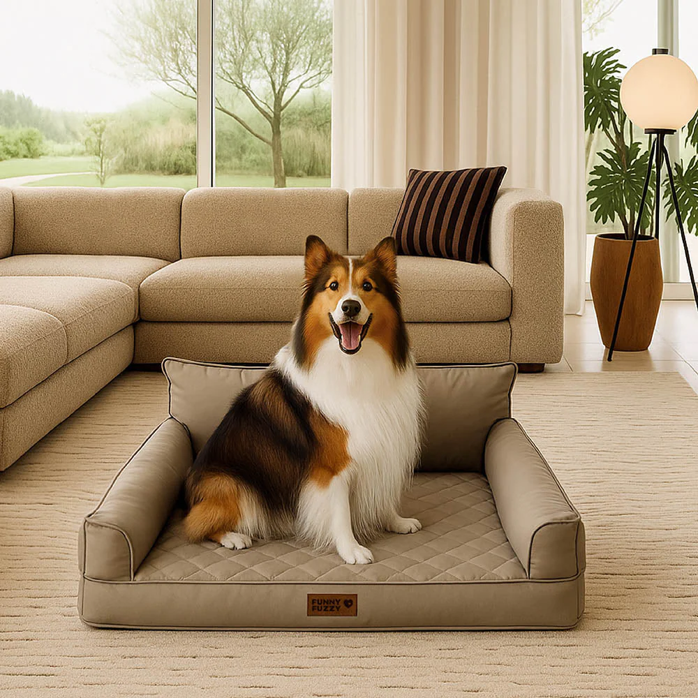 Luxe lit pour chien orthopédique grand en cuir synthétique pliable - Extérieur - Image 6