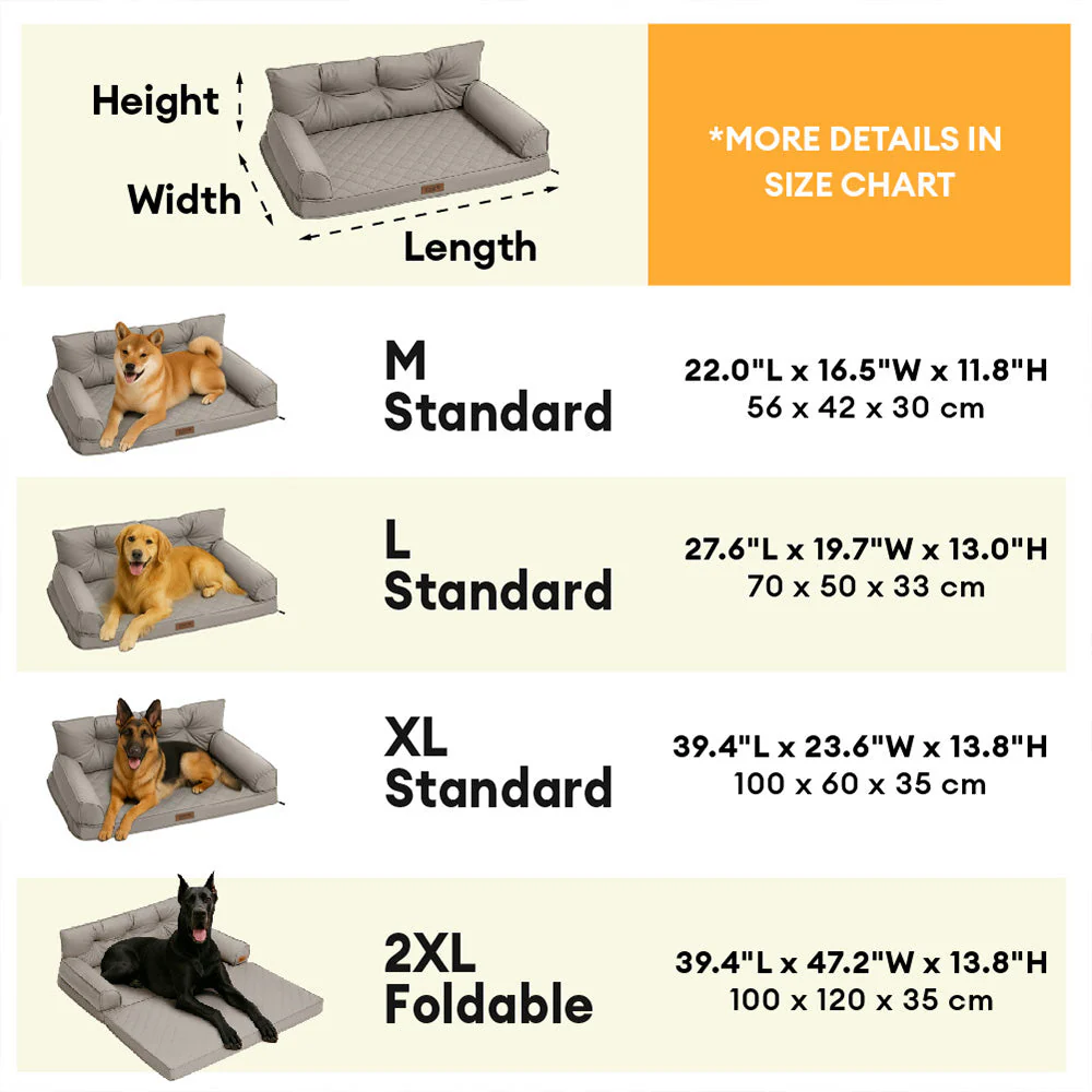 Luxe lit pour chien orthopédique grand en cuir synthétique pliable - Extérieur - Image 7