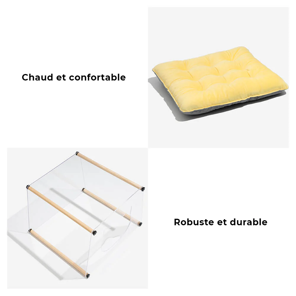 Maison d'intérieur en acrylique avec structure en bois massif pour chat - Image 4