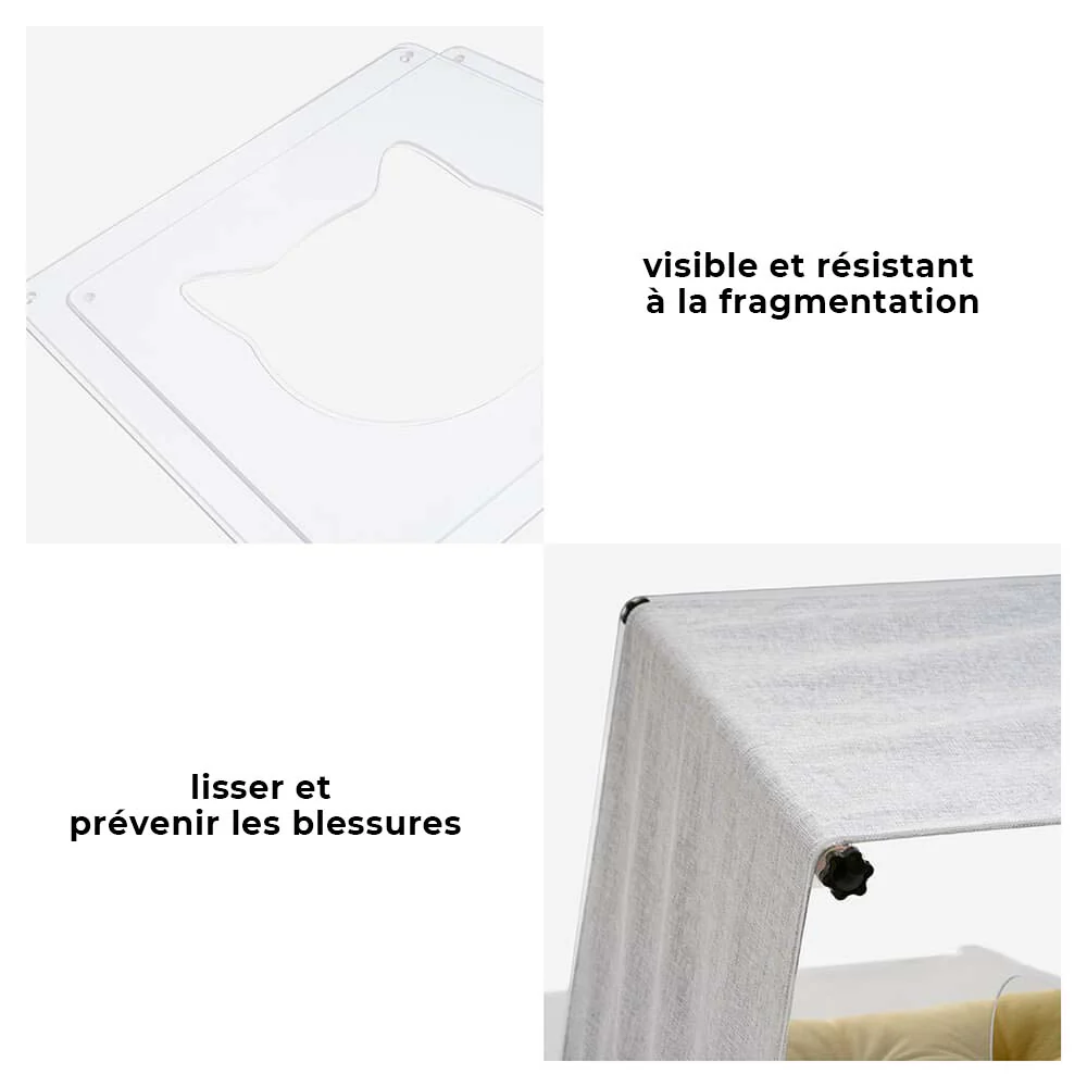 Maison d'intérieur en acrylique avec structure en bois massif pour chat - Image 5