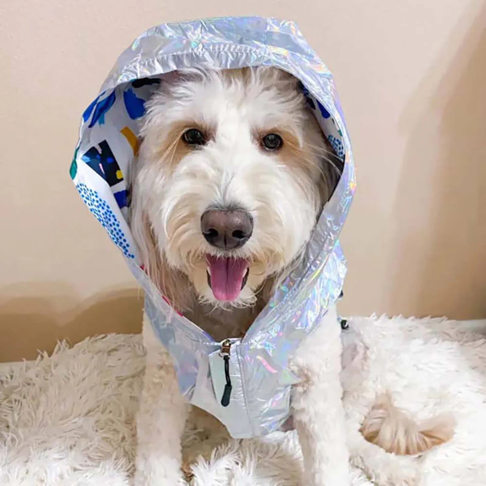Manteau de pluie imperméable réversible pour chien - Graffiti et irisé - Image 10