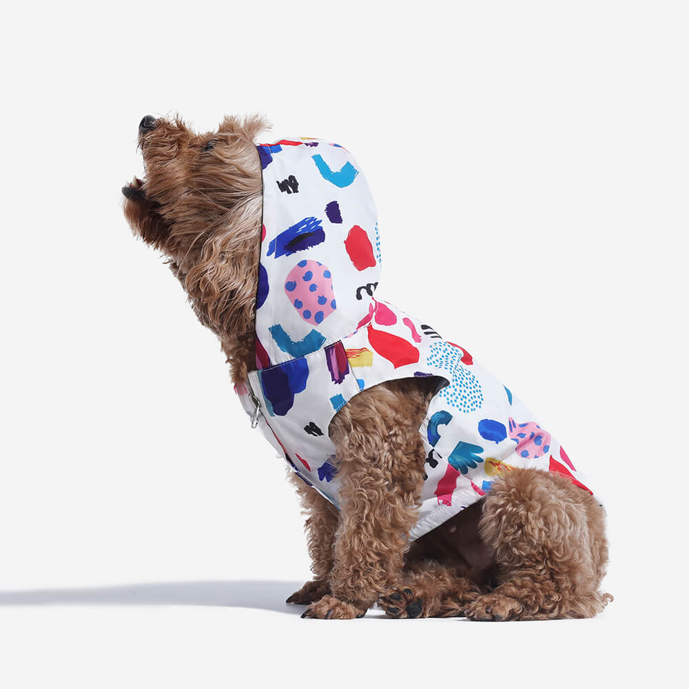 Manteau de pluie imperméable réversible pour chien - Graffiti et irisé - Image 4