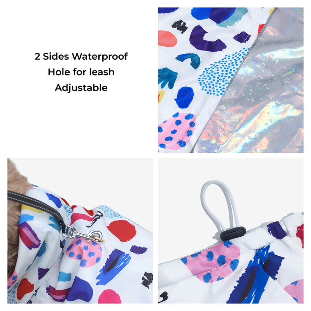 Manteau de pluie imperméable réversible pour chien - Graffiti et irisé - Image 8