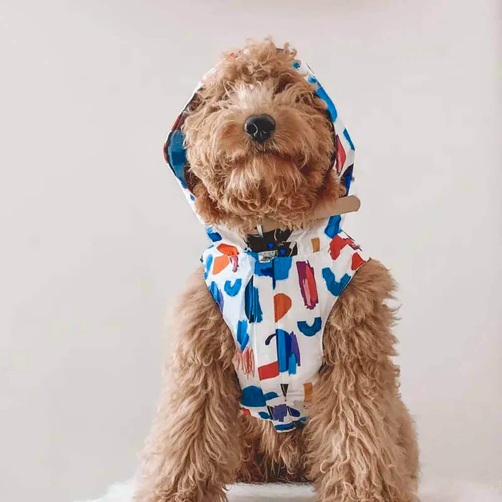 Manteau de pluie imperméable réversible pour chien - Graffiti et irisé - Image 9