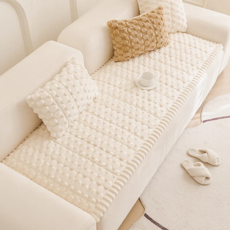 Matelas pour animaux en peluche épaisse motif nid d’abeille housse de canapé décorative douce - Image 3
