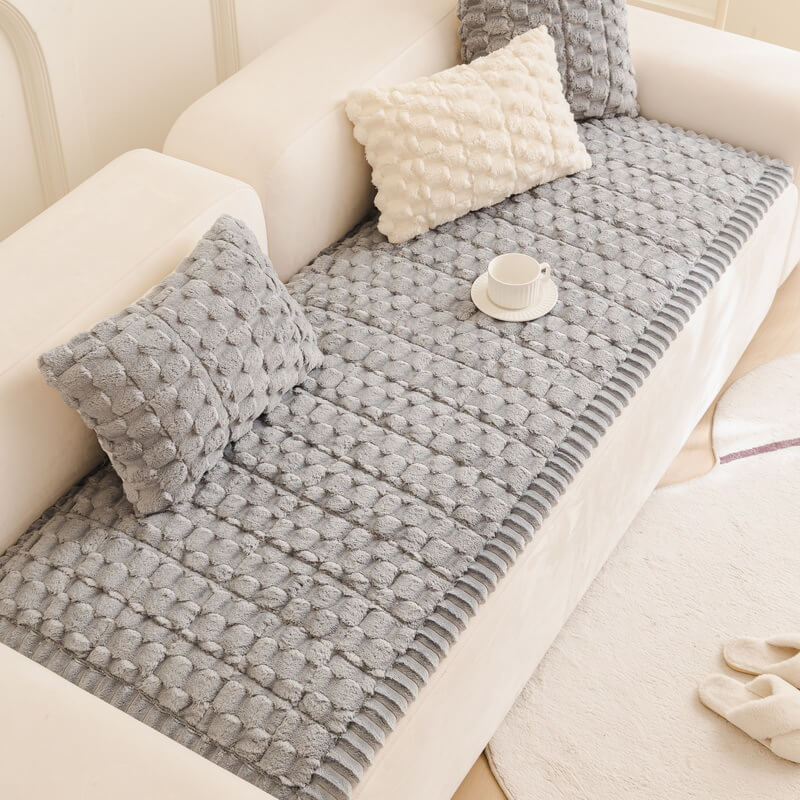 Matelas pour animaux en peluche épaisse motif nid d’abeille housse de canapé décorative douce - Image 4