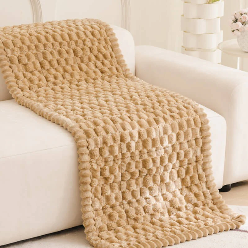 Matelas pour animaux en peluche épaisse motif nid d’abeille housse de canapé décorative douce - Image 9