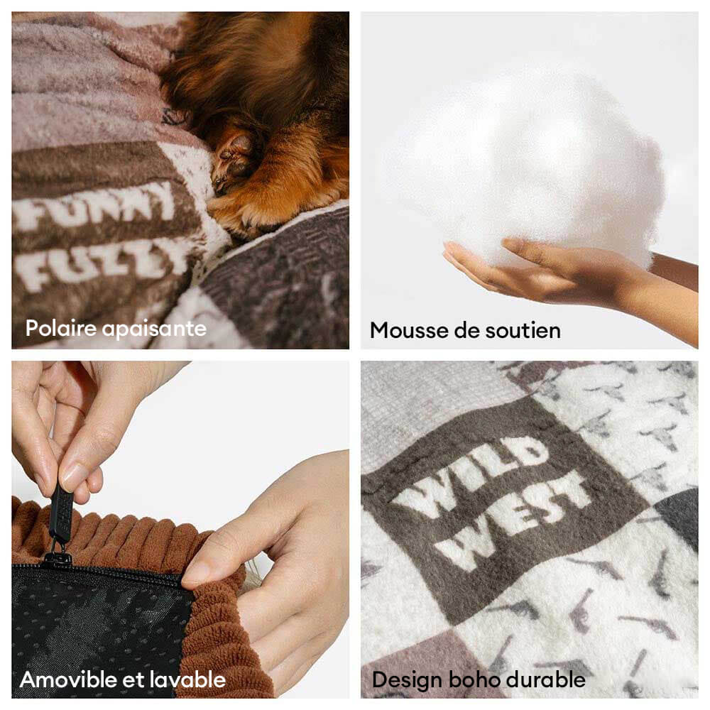 Panier pour Chien Anti-Griffures Lavable Boho avec Franges Apaisant Rond - Nuit Chasser - Image 3