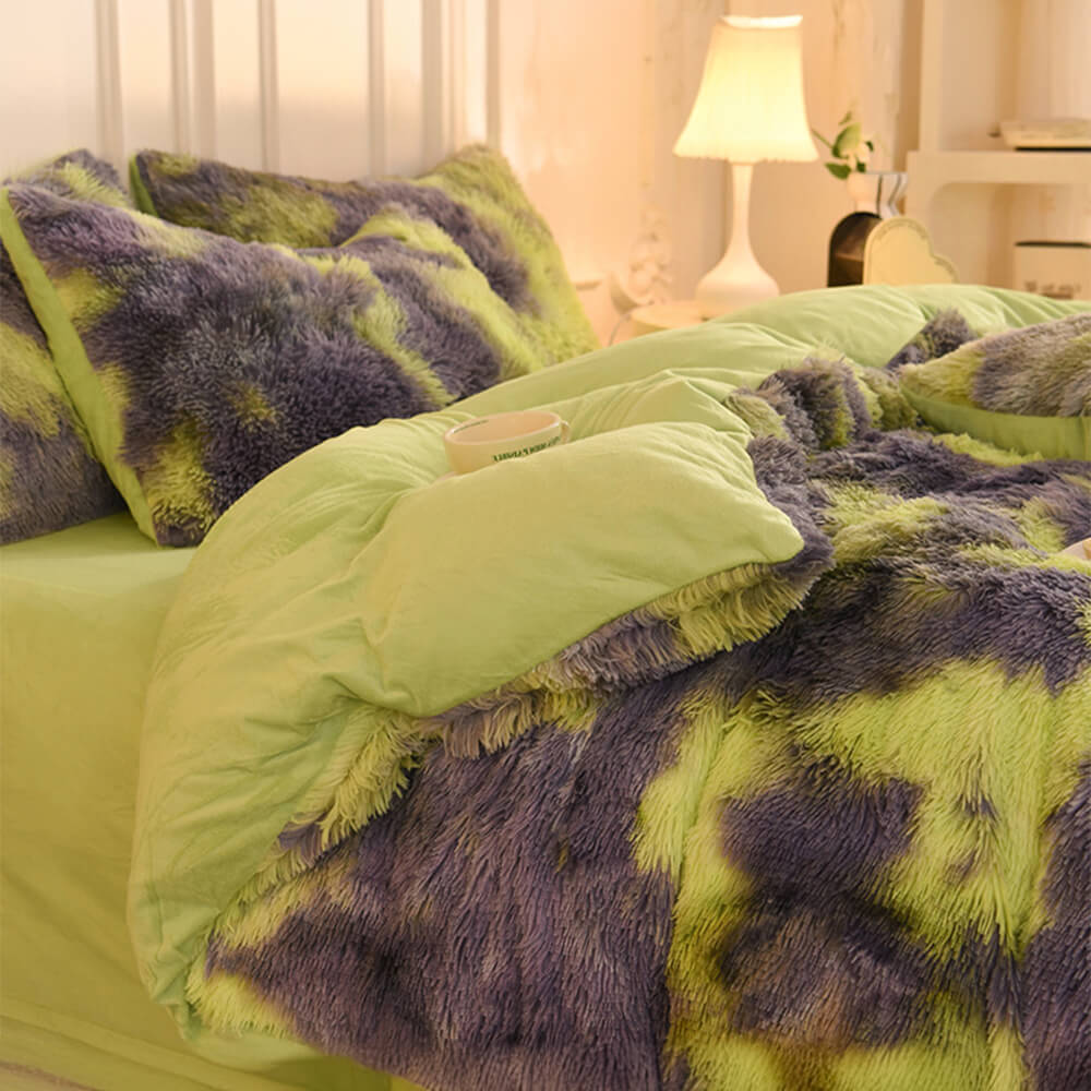 Parure de Draps Chauds en Peluche Longue Dégradé Mode - Image 10