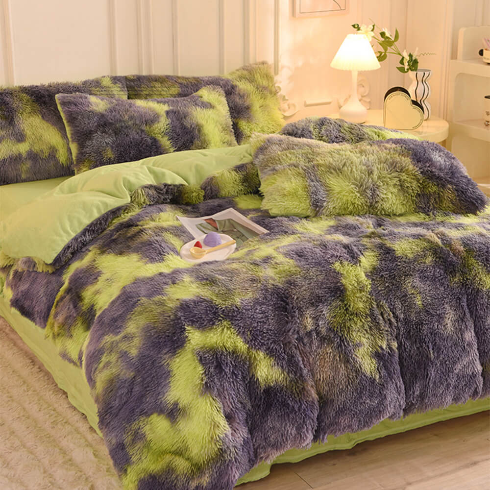 Parure de Draps Chauds en Peluche Longue Dégradé Mode - Image 15