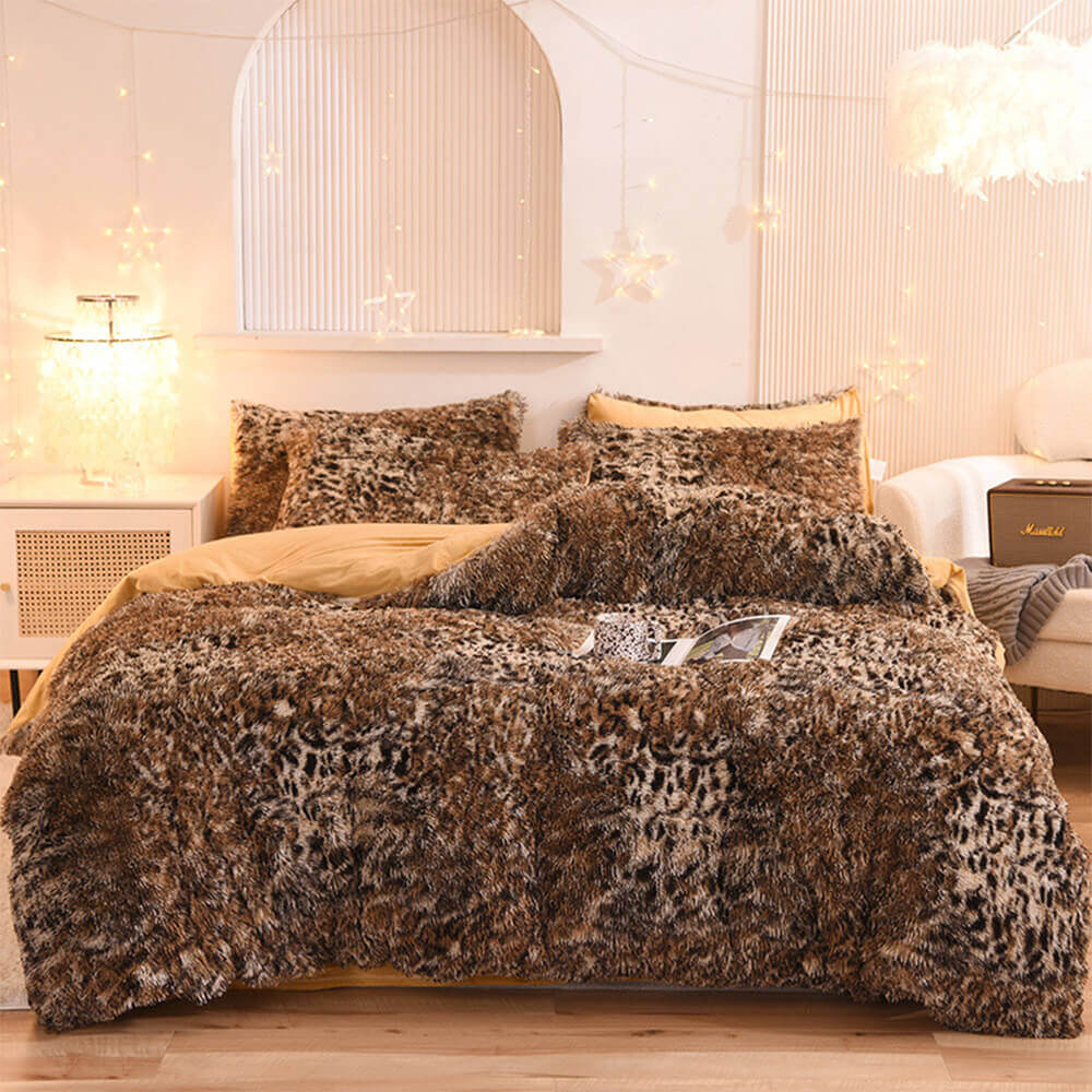 Parure de Draps Chauds en Peluche Longue Dégradé Mode - Image 17