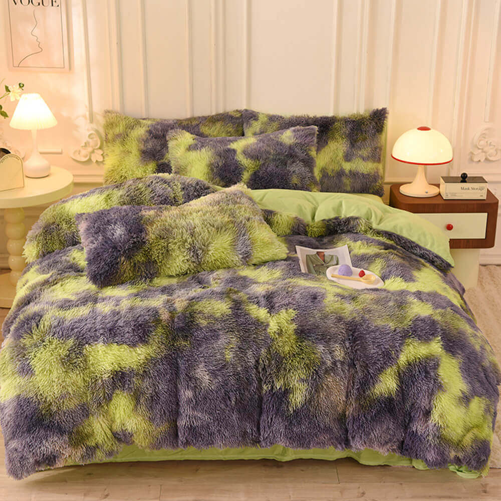 Parure de Draps Chauds en Peluche Longue Dégradé Mode - Image 18