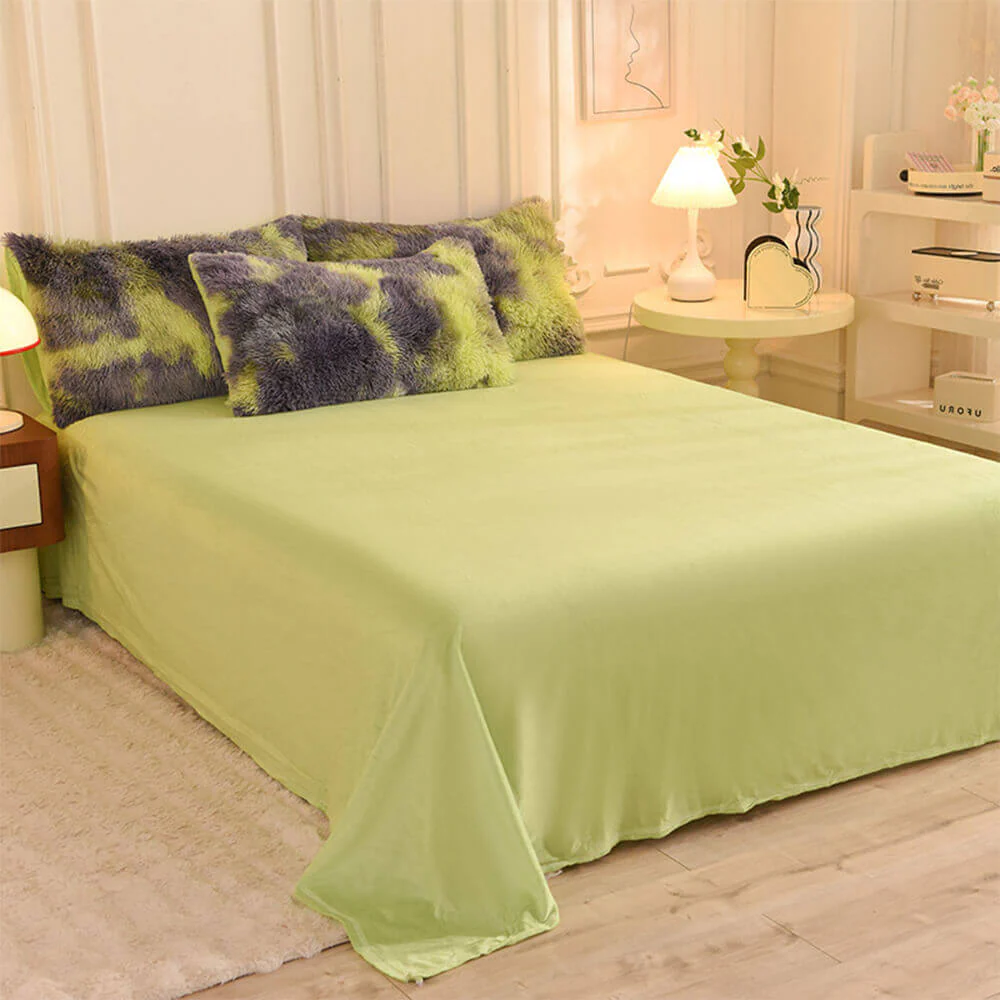 Parure de Draps Chauds en Peluche Longue Dégradé Mode - Image 6