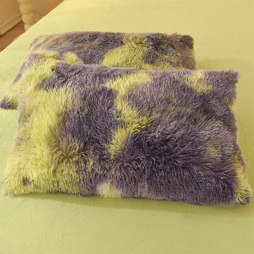 Parure de Draps Chauds en Peluche Longue Dégradé Mode - Image 7
