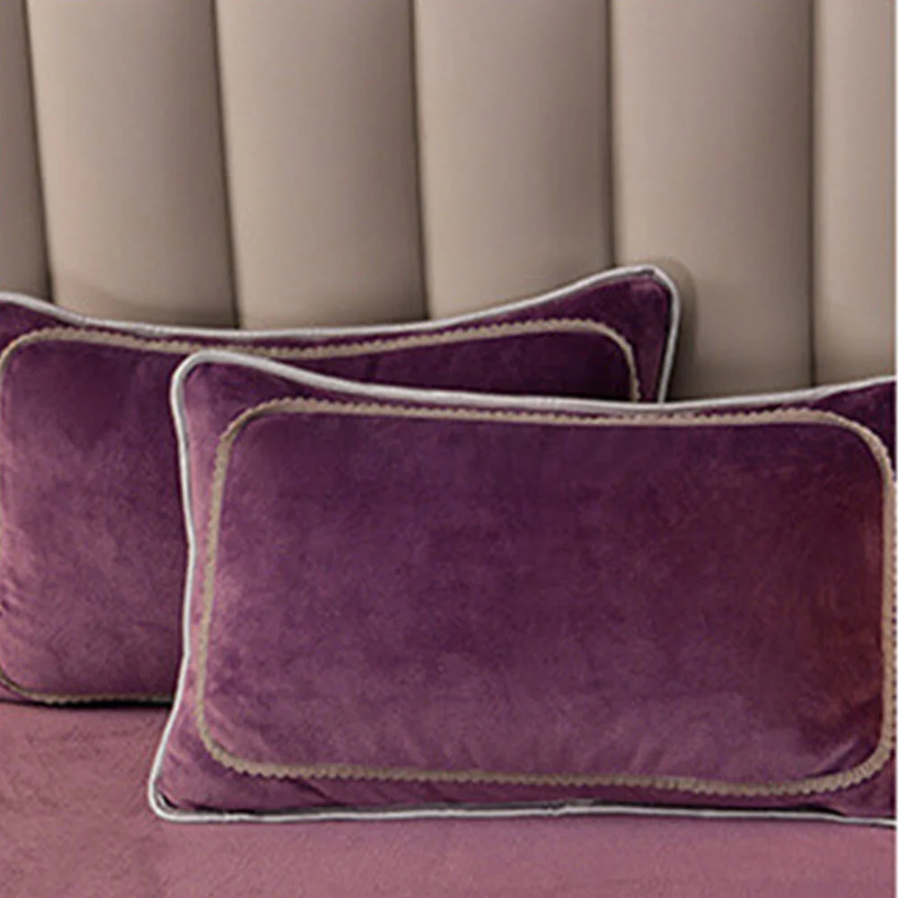 Parure de draps en polaire de lait épais et chaud couleur unie de luxe - Image 15
