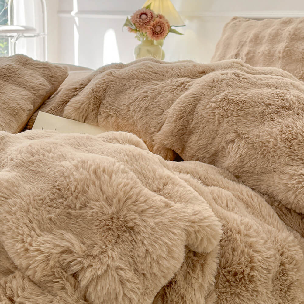 Parure de Draps Épais en Fourrure Synthétique de Lapin Douillet - Image 5