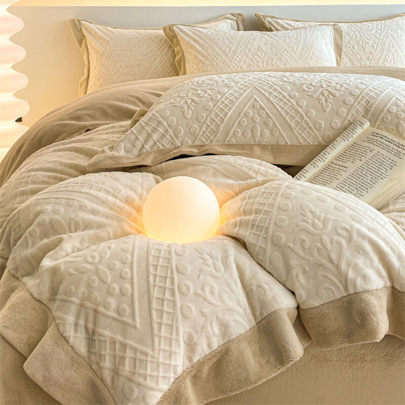 Parure de lit en velours jacquard double face doux pour la peau et chaleureux - Image 2