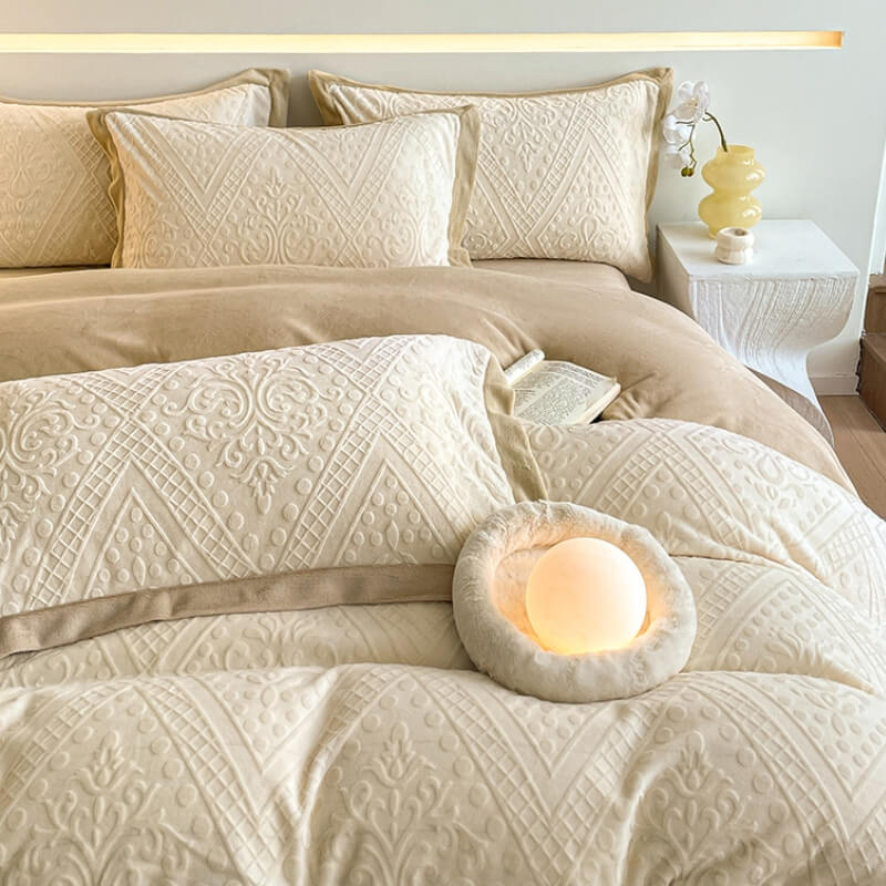 Parure de lit en velours jacquard double face doux pour la peau et chaleureux - Image 3