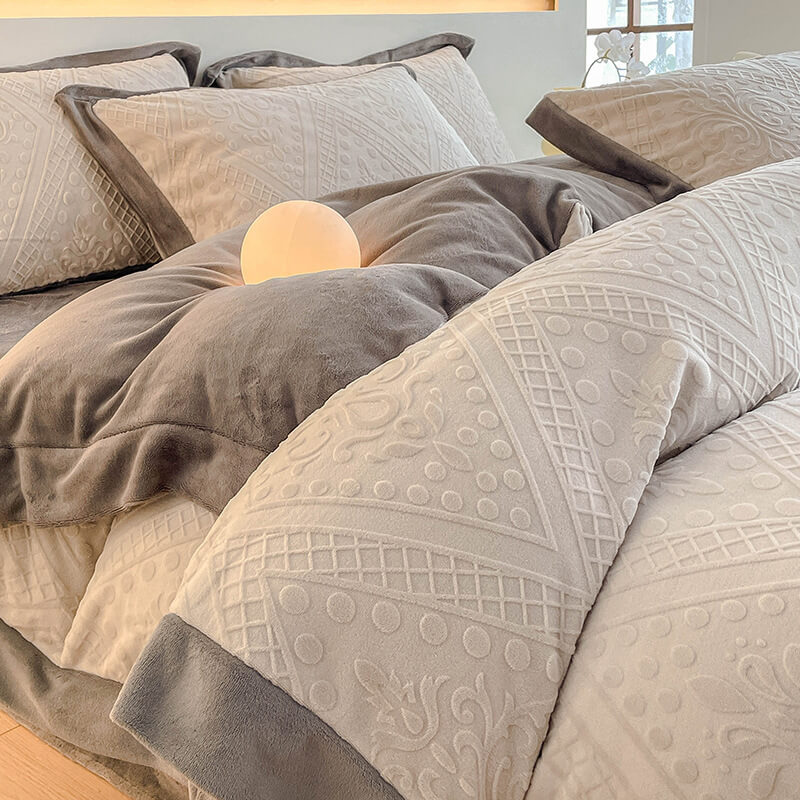 Parure de lit en velours jacquard double face doux pour la peau et chaleureux - Image 4