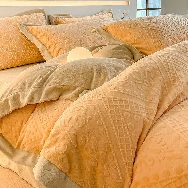 Parure de lit en velours jacquard double face doux pour la peau et chaleureux - Image 5