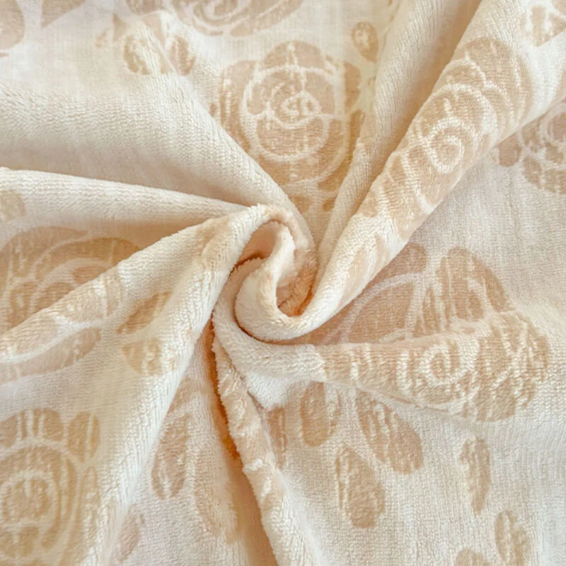 Parure en velours de lait sculpté série Rose douce et confortable - Image 7