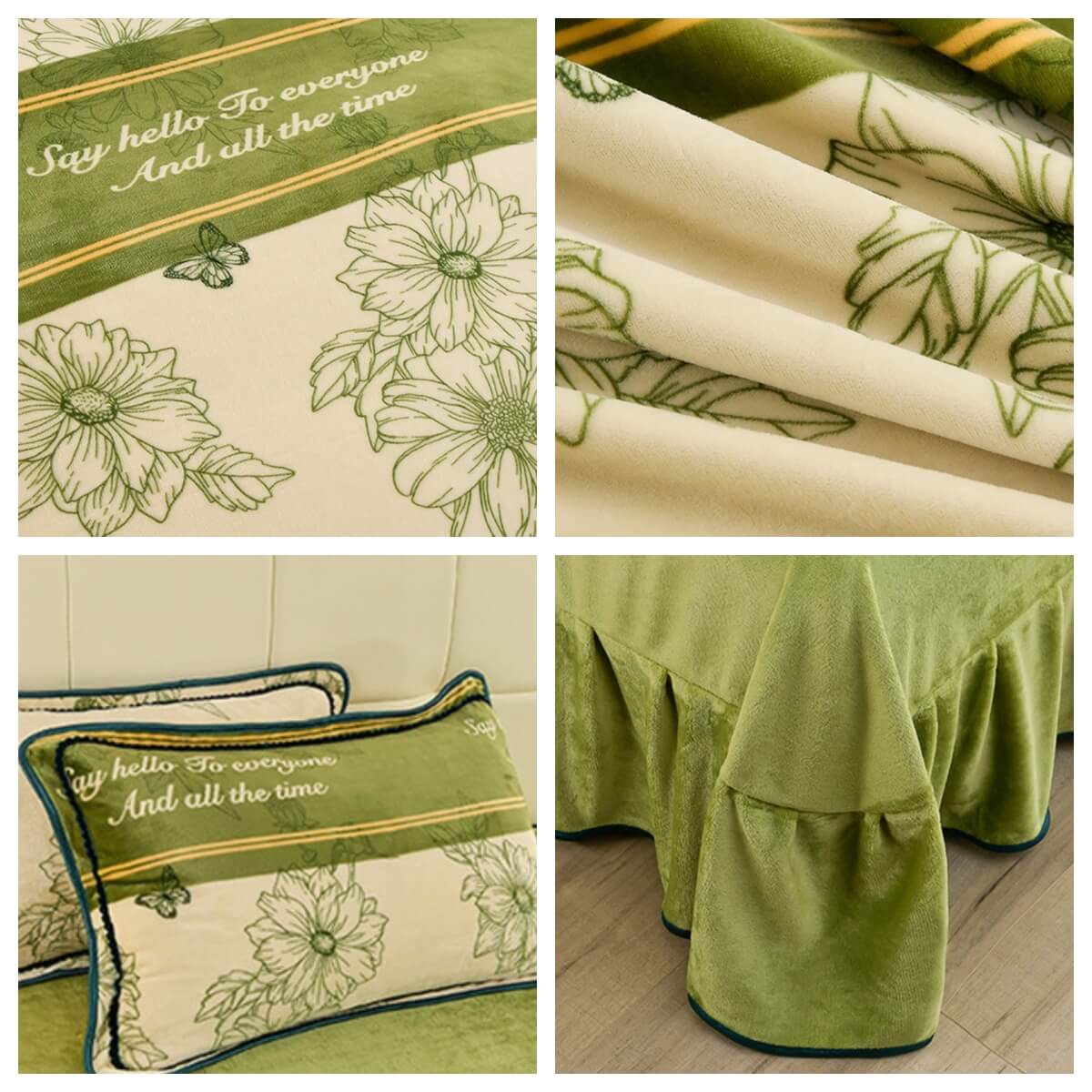 Parure velours lait Floral Elegance avec jupe de lit - Image 4