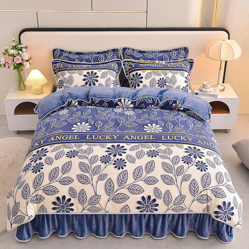 Parure velours lait Floral Elegance avec jupe de lit - Image 8