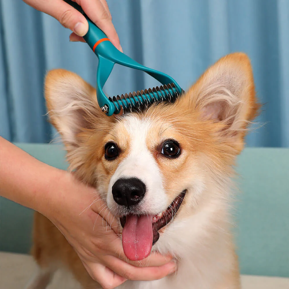 Peigne démêlant sécuritaire pour animaux - Lames double face - Image 2
