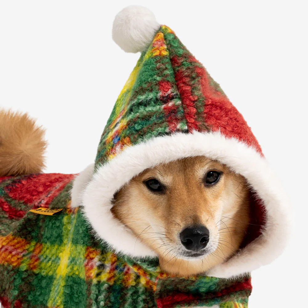 Poncho chaud à carreaux classique pour homme et chien - Compagnons festifs - Image 20