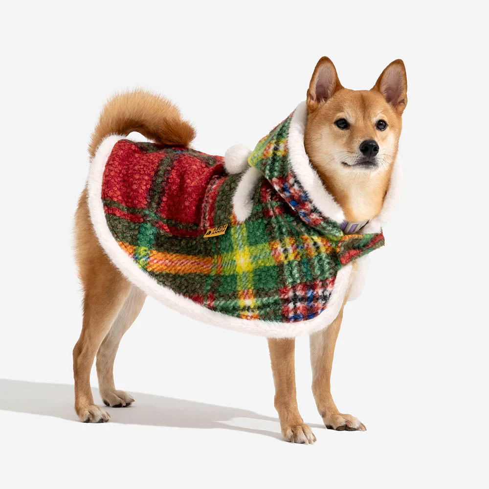 Poncho chaud à carreaux classique pour homme et chien - Compagnons festifs - Image 25