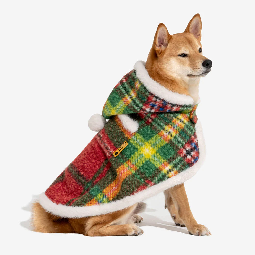 Poncho chaud à carreaux classique pour homme et chien - Compagnons festifs - Image 26