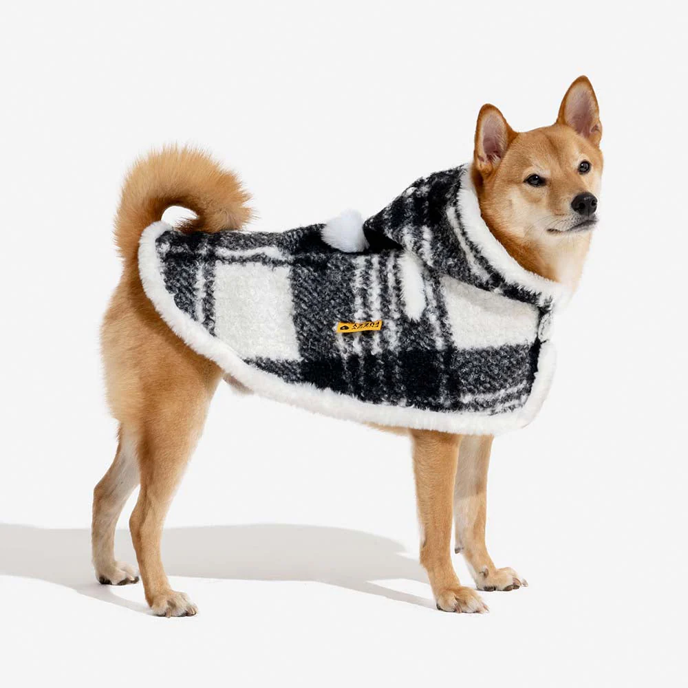 Poncho chaud à carreaux classique pour homme et chien - Compagnons festifs - Image 27