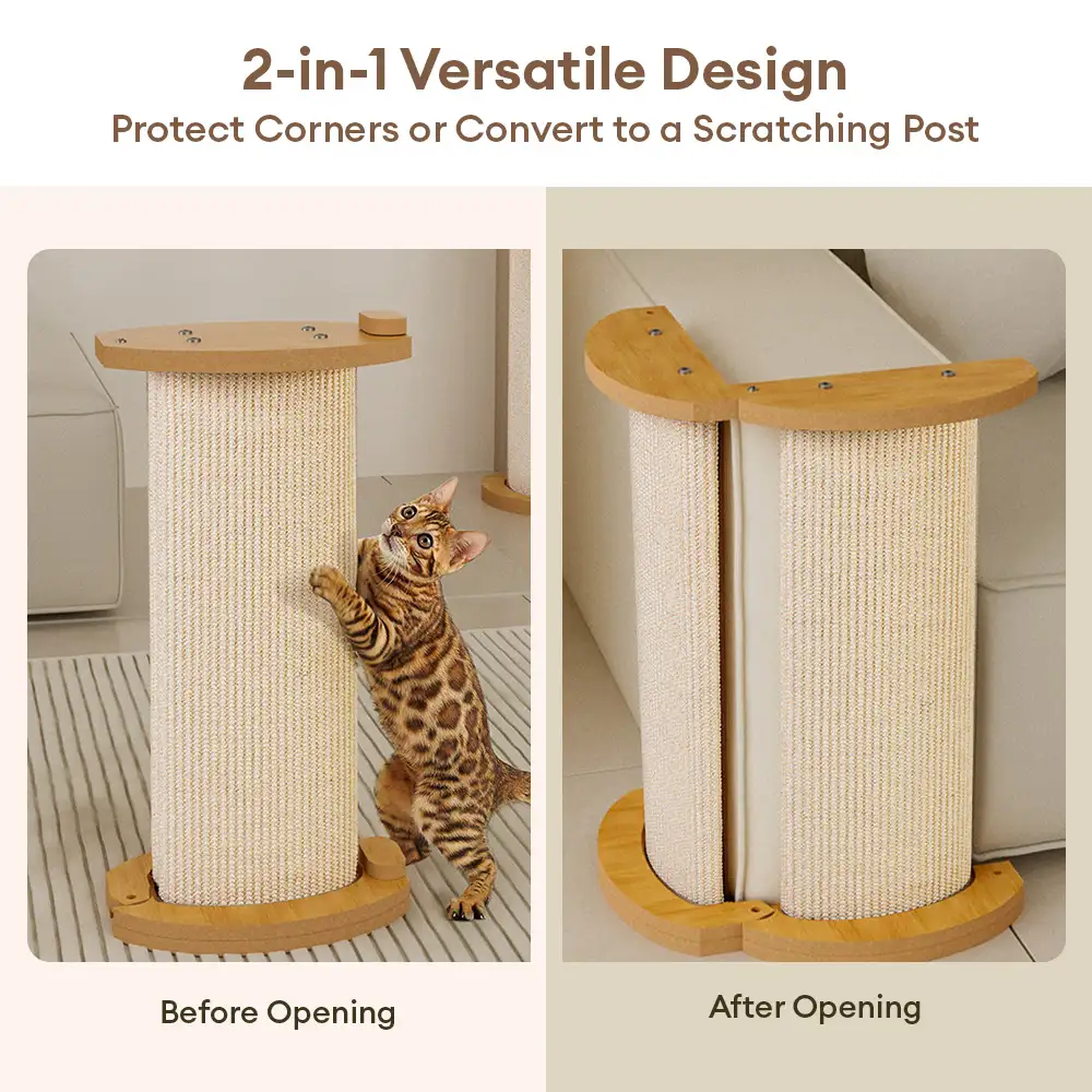 Poteau à gratter pour chat en sisal protecteur multifonctionnel et adaptable pour canapé - Image 4